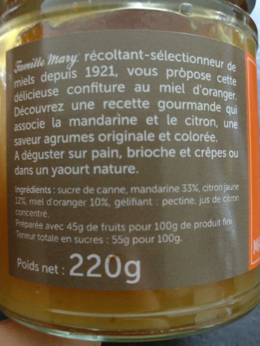 Famille Mary Confiture mandarine-citron packshot