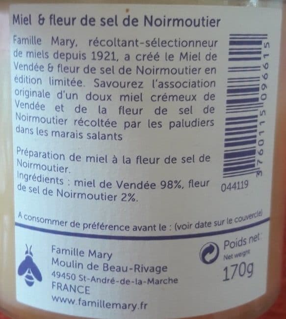 Famille Mary Miel fleur de sel de noirmoutier packshot