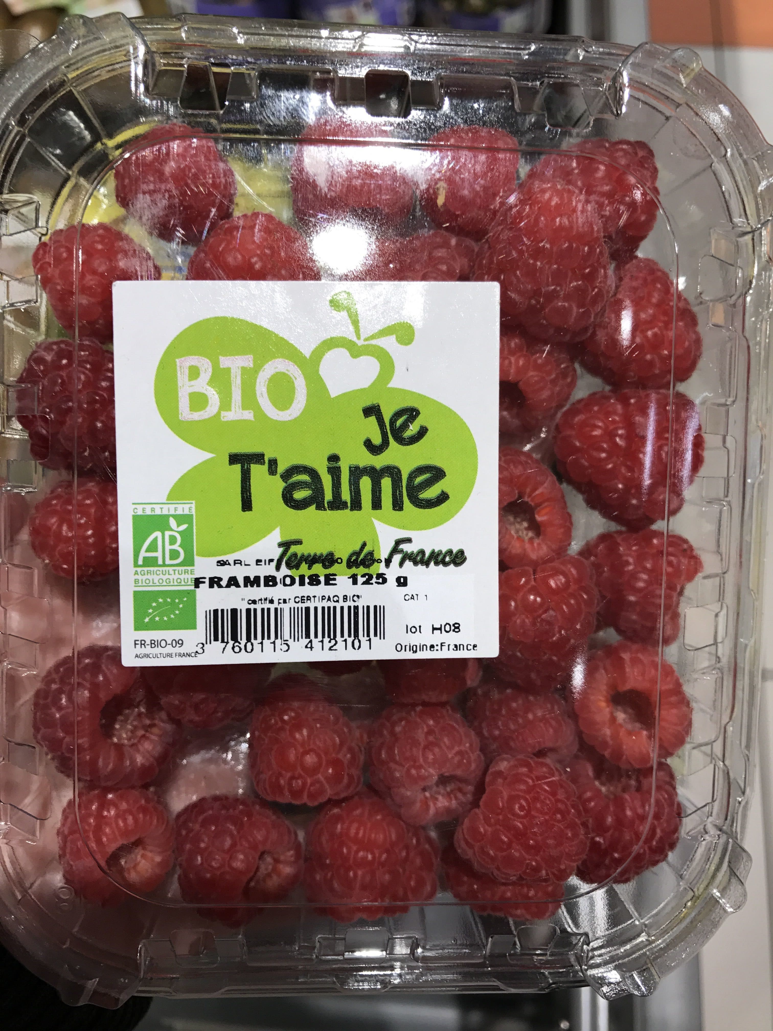 Bio Je t'aime Framboise packshot