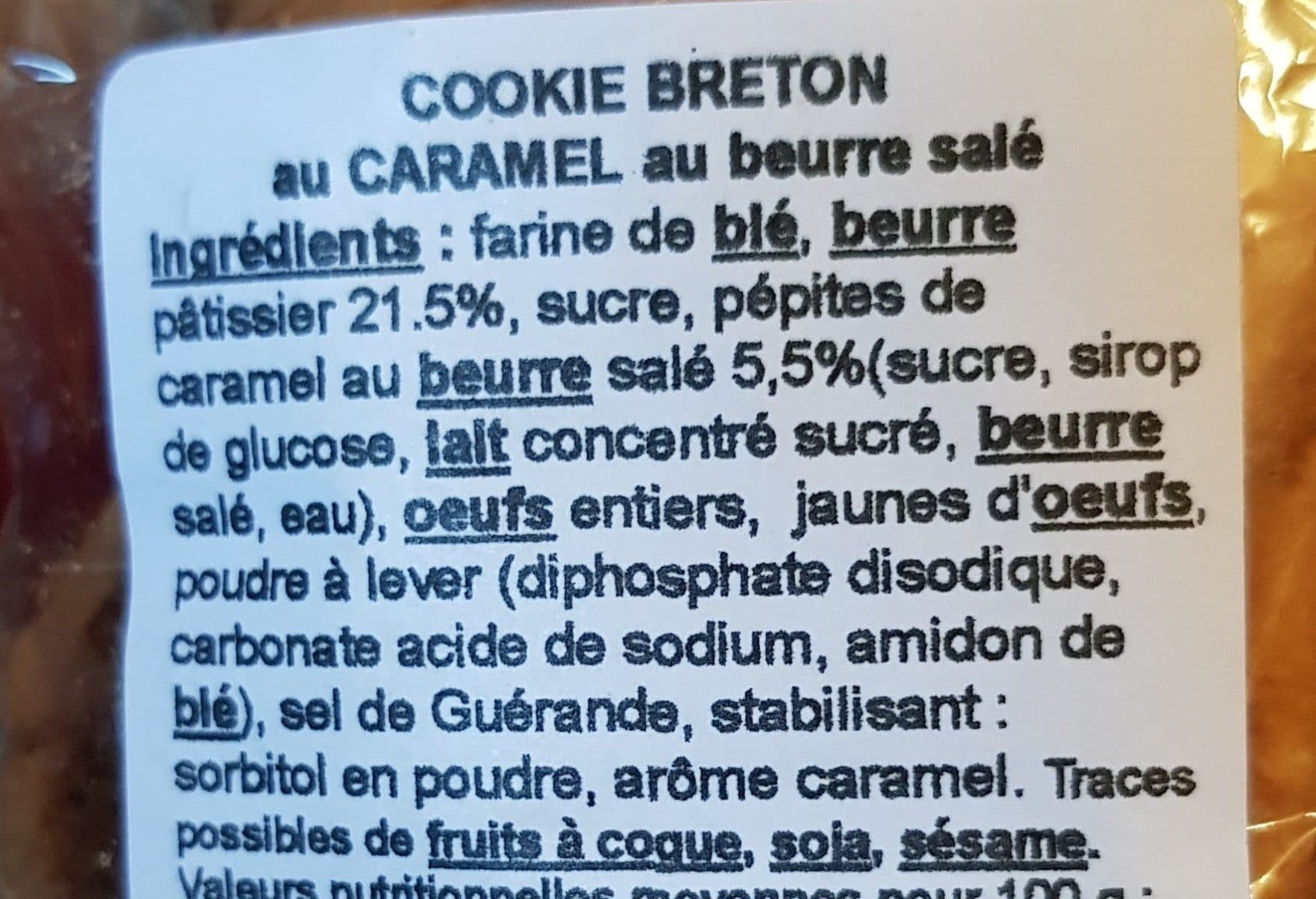 Open Food Facts Cookie breton caramel beurre salé packshot