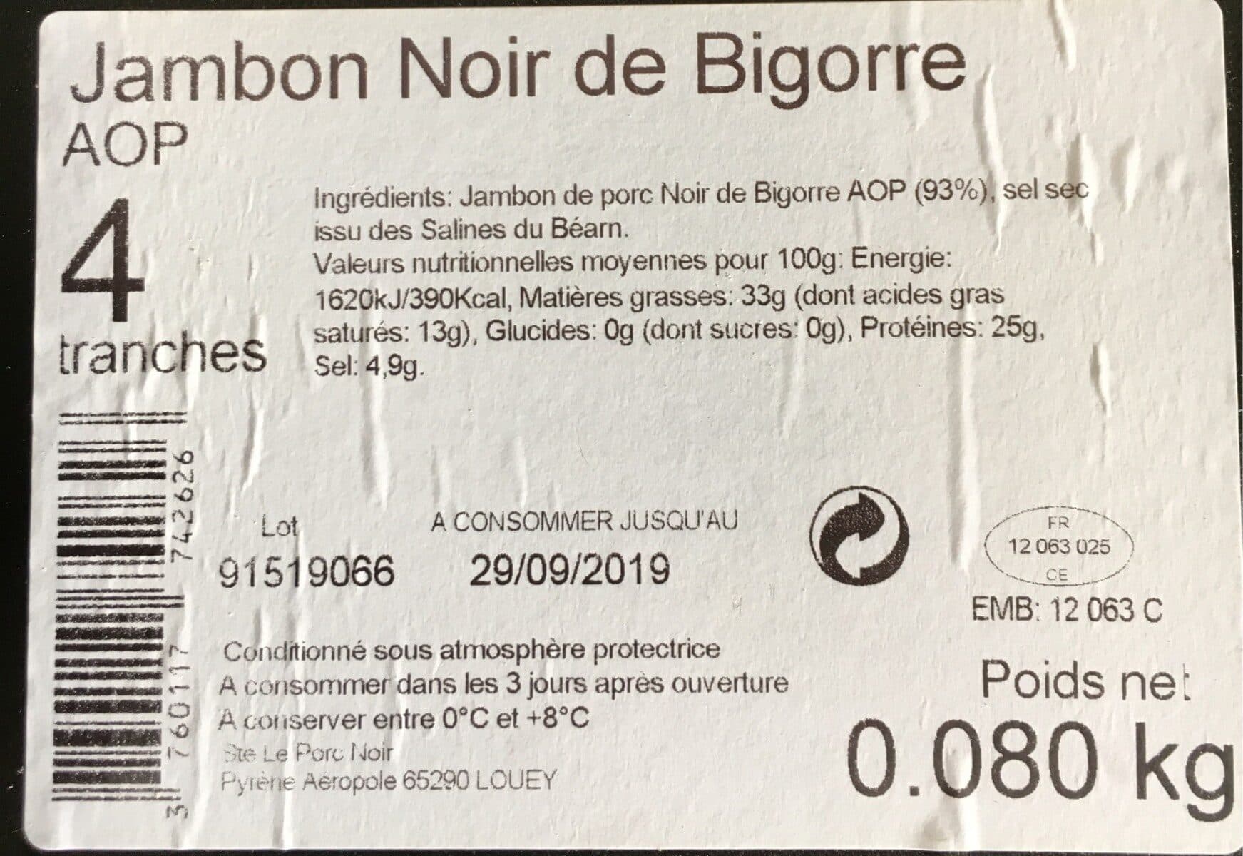 Open Food Facts Le Noir de Bigorre packshot