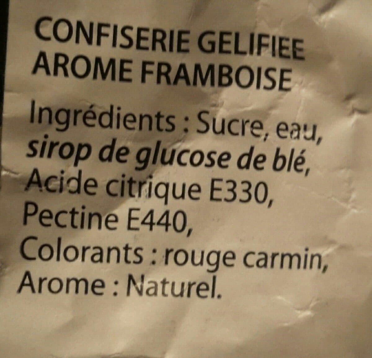 Open Food Facts Confiserie arôme naturel framboise packshot