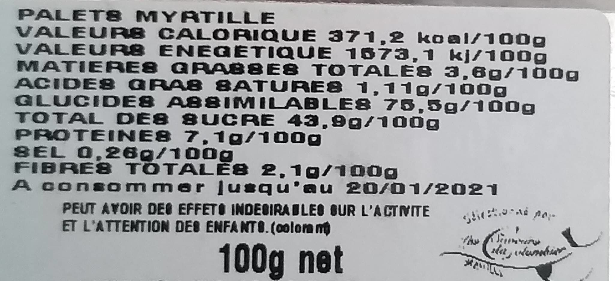 Open Food Facts Palets myrtille packshot