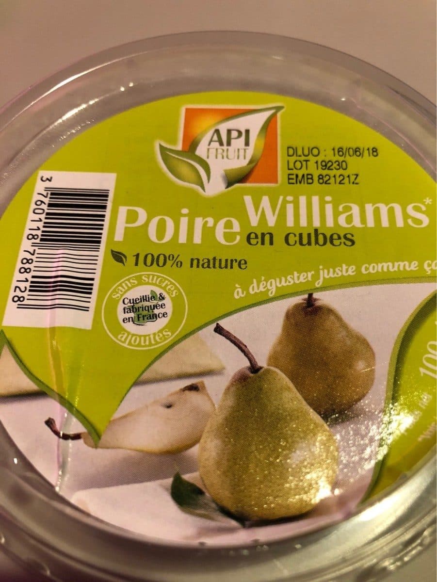 Open Food Facts Poire williams en cubes packshot