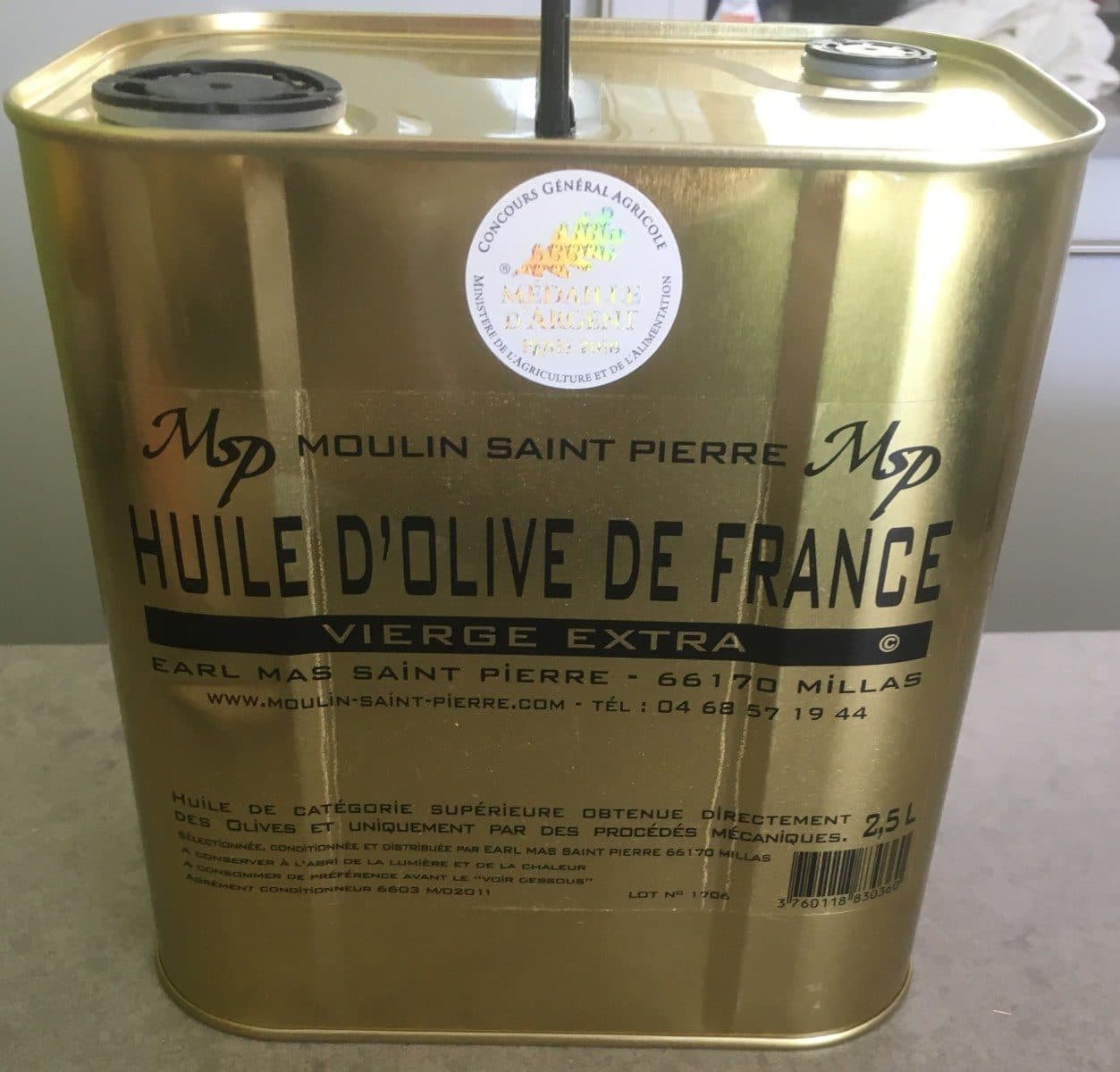 Moulin Saint-Pierre Huile d'olive de france vierge extra packshot