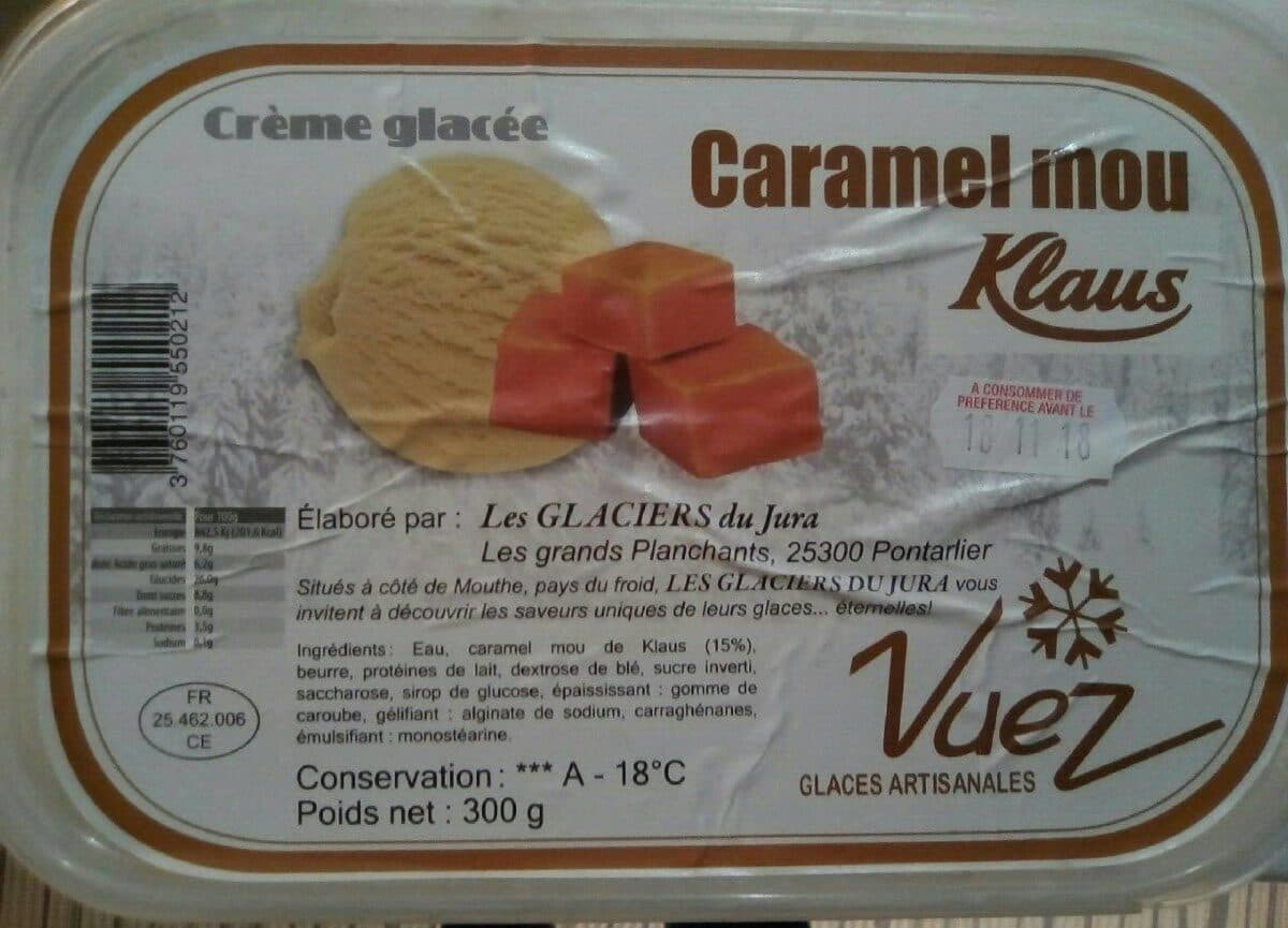 Open Food Facts Crème glacée caramel mou packshot