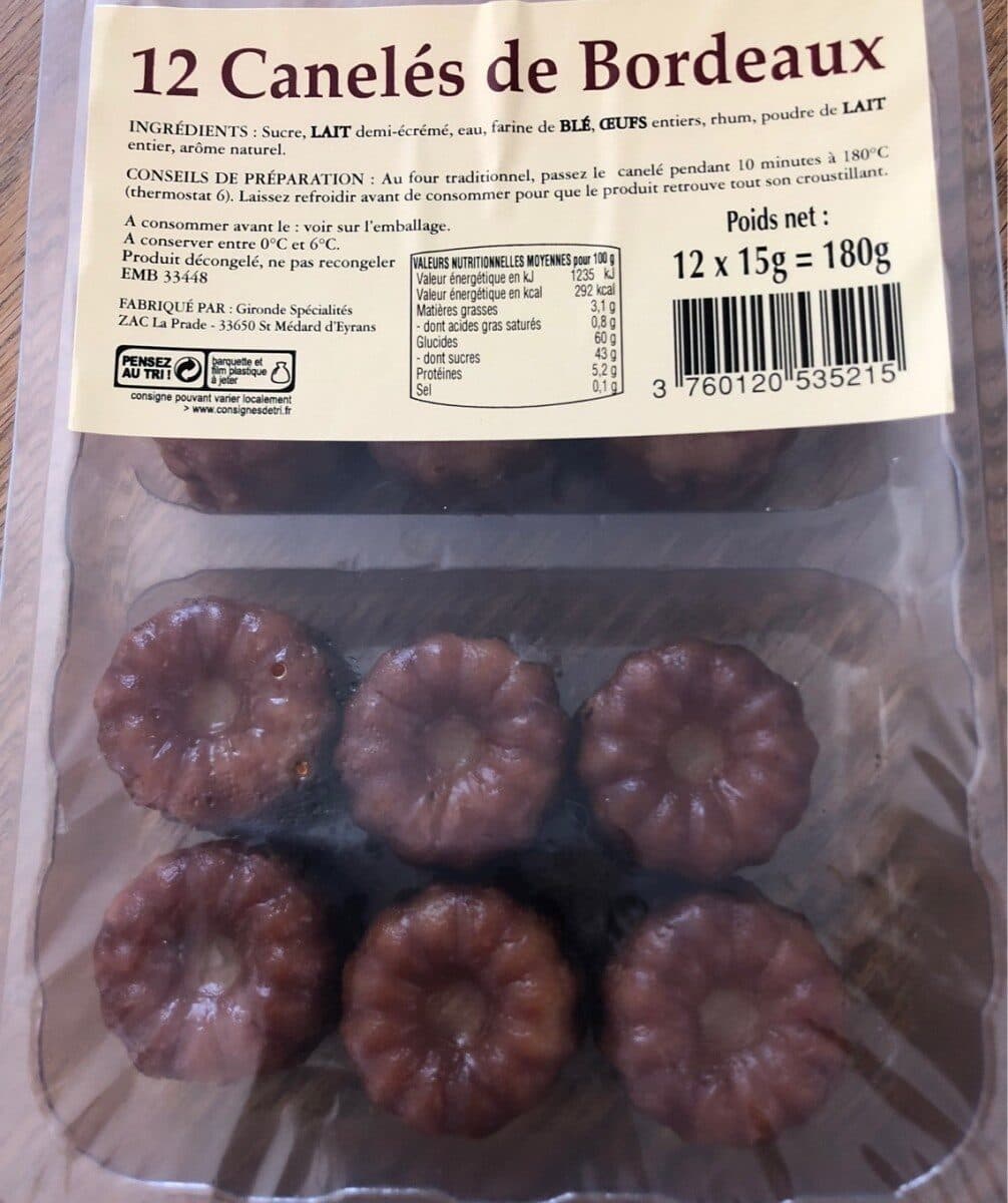 Open Food Facts 12 Canelés de Bordeaux packshot