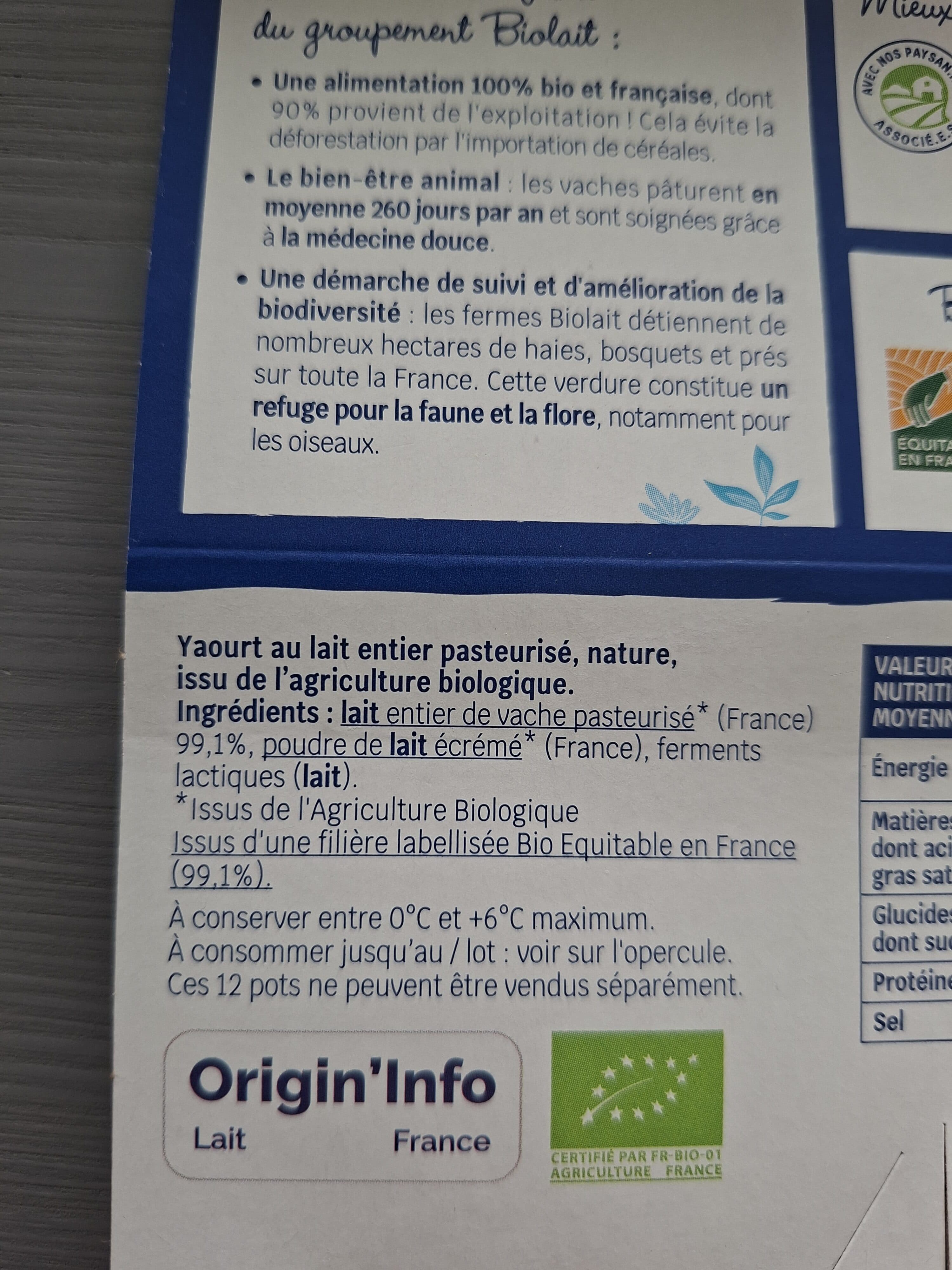 Biocoop Yaourt nature équitable packshot