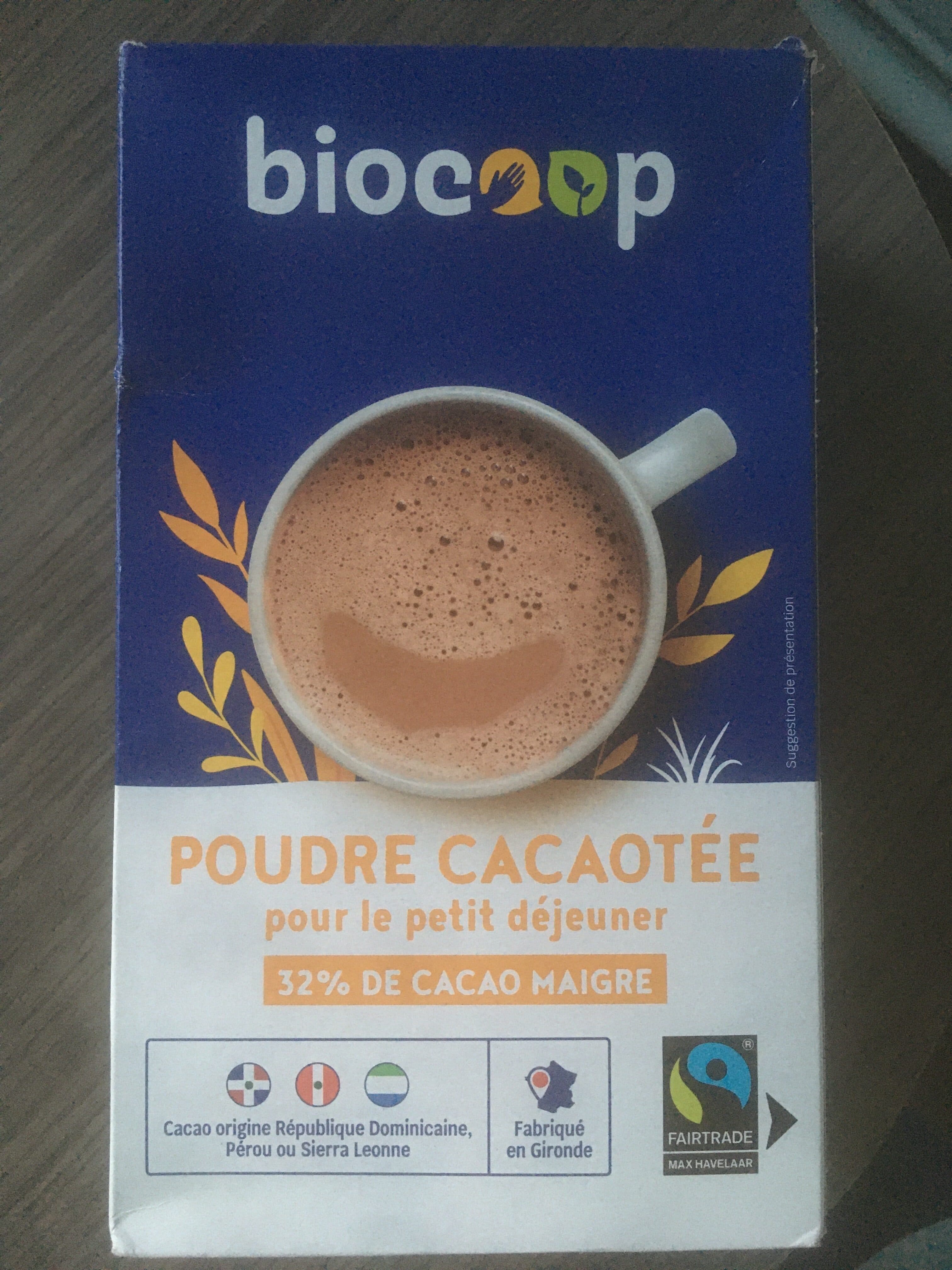 Biocoop Poudre cacaotée petit déjeuner 32% packshot