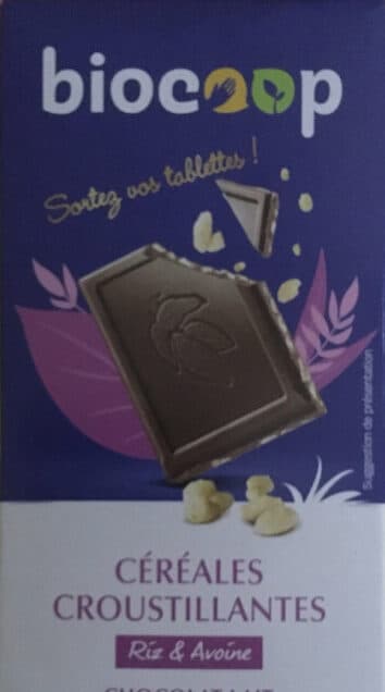 Biocoop Chocolat aux céréales croustillantes packshot