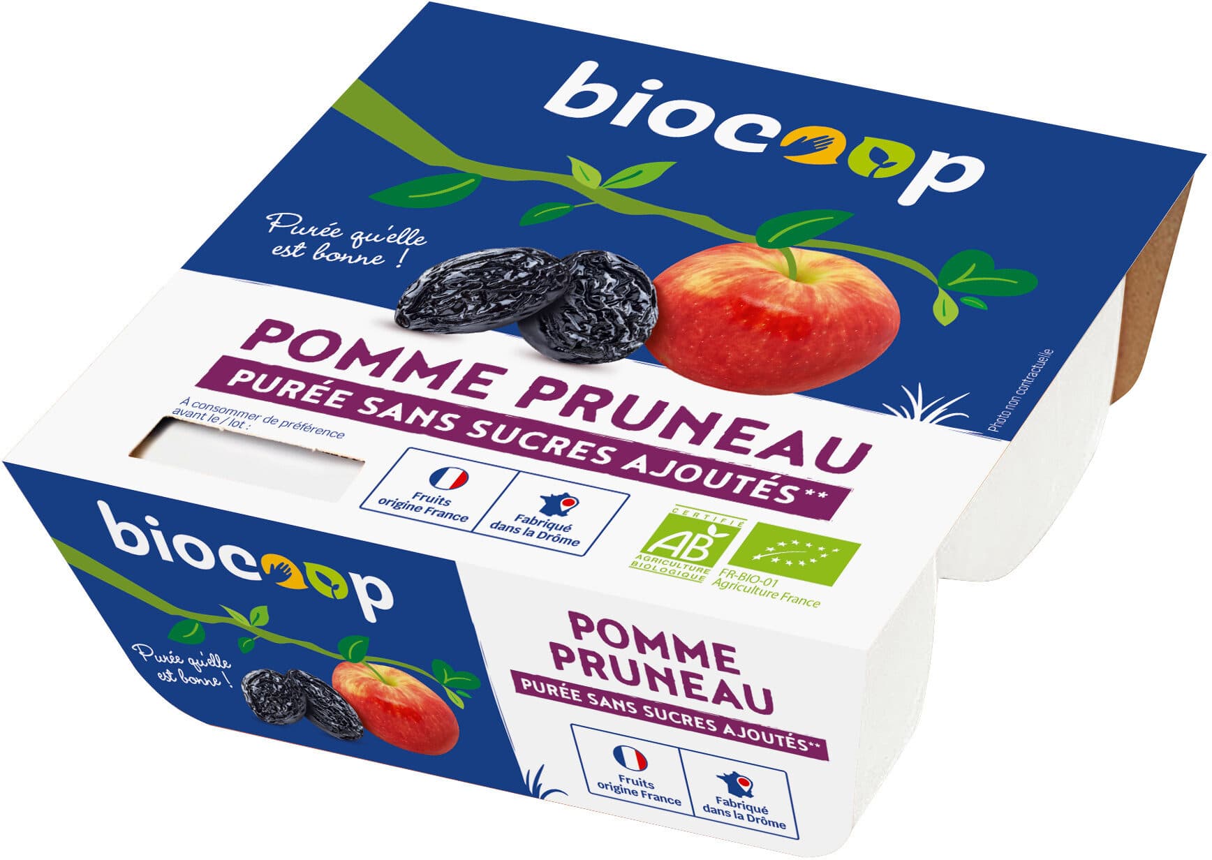 Biocoop Purée pomme pruneau packshot