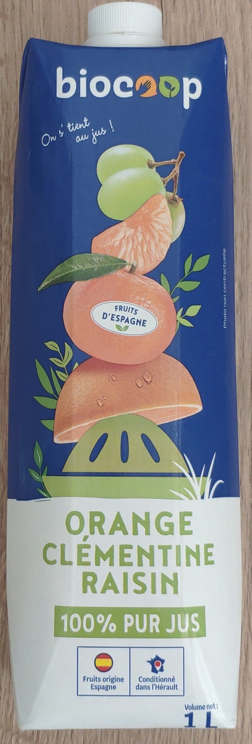 Biocoop Jus orange clémentine raisin packshot