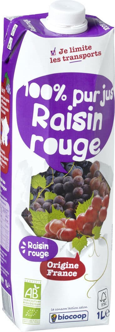 Biocoop Jus de raisin rouge 1L packshot