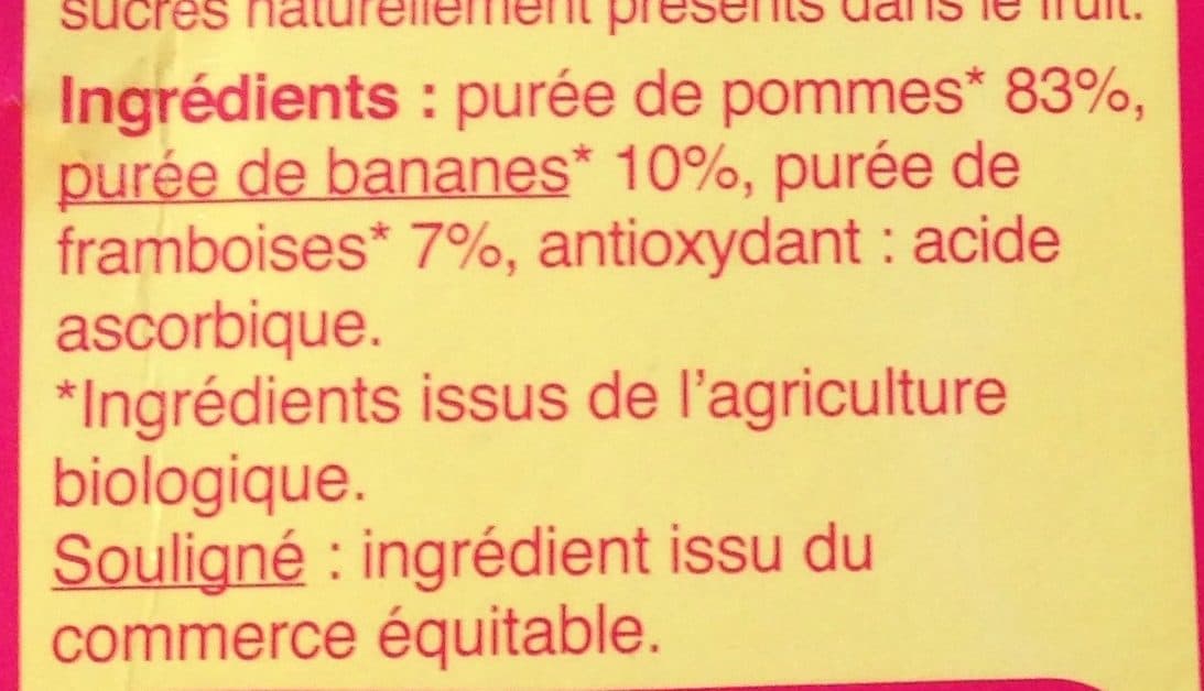 Biocoop Purée pomme banane frambois gourde packshot