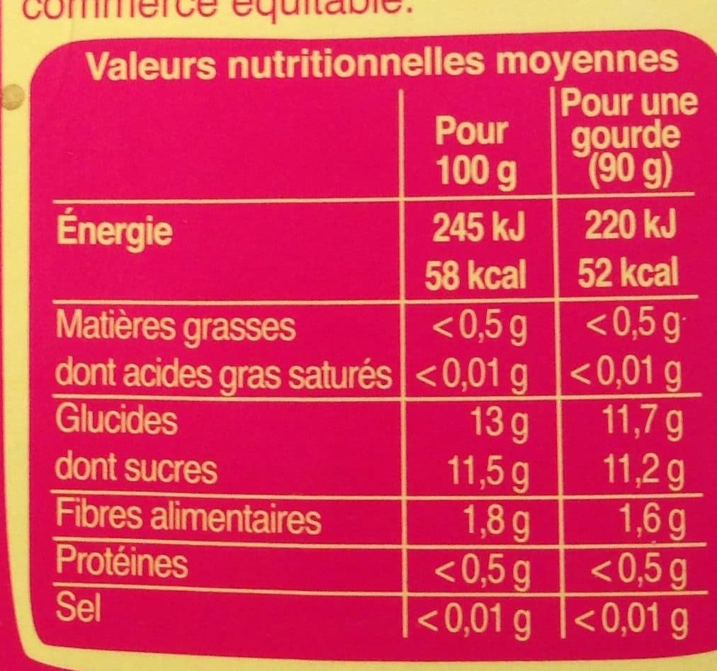 Biocoop Purée pomme banane frambois gourde packshot