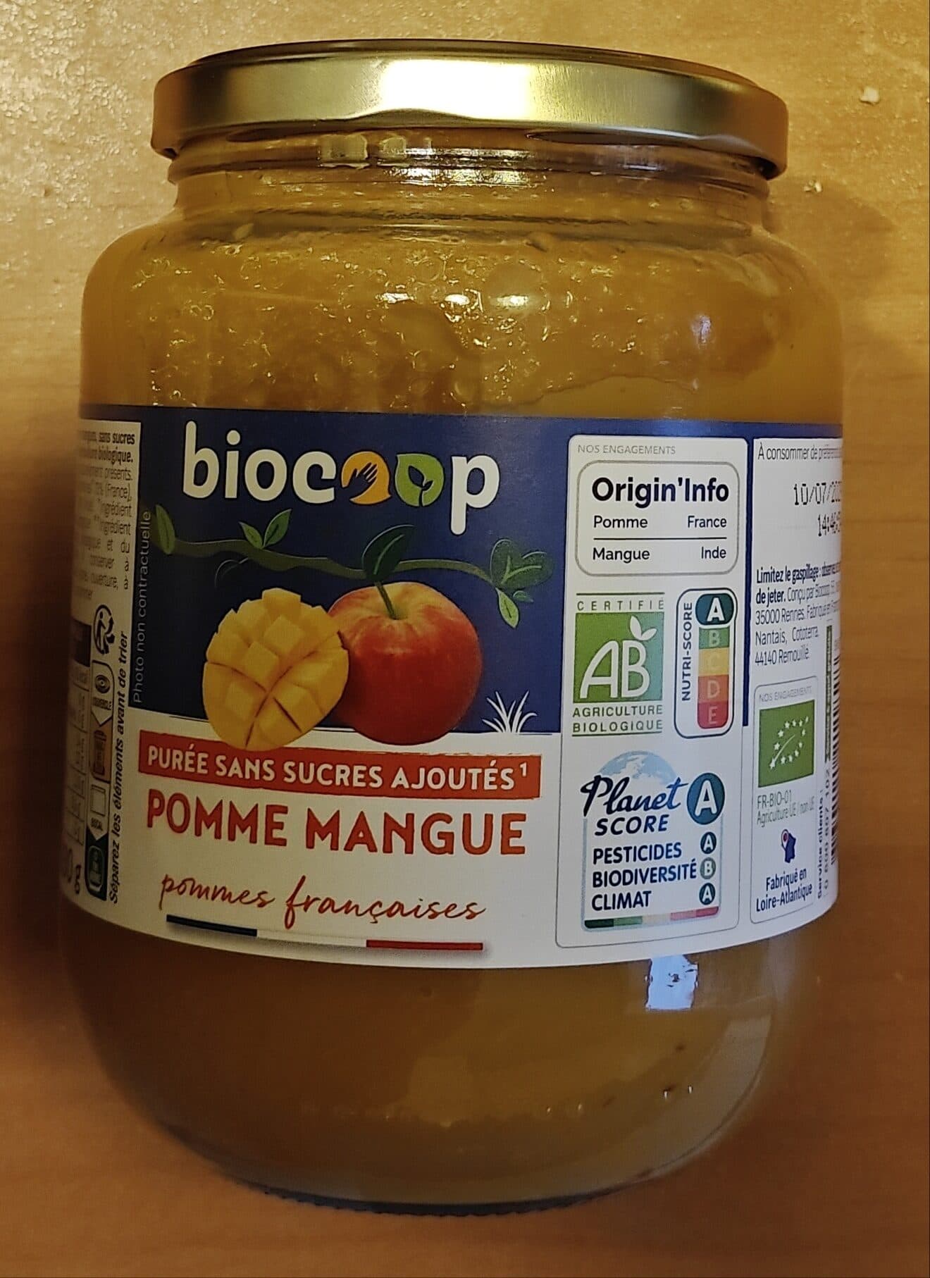 Biocoop Purée pomme mangue packshot