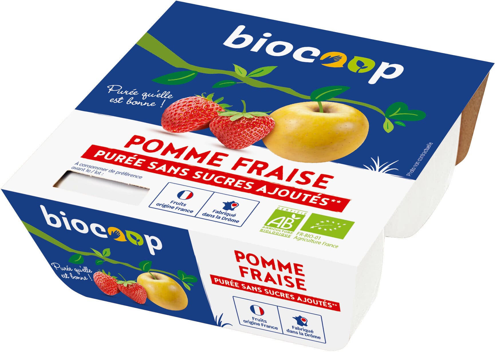 Biocoop Purée Pomme Fraise packshot