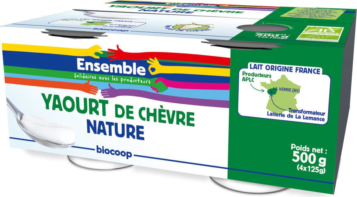 Biocoop Yaourts au lait entier de chèvre x4 packshot