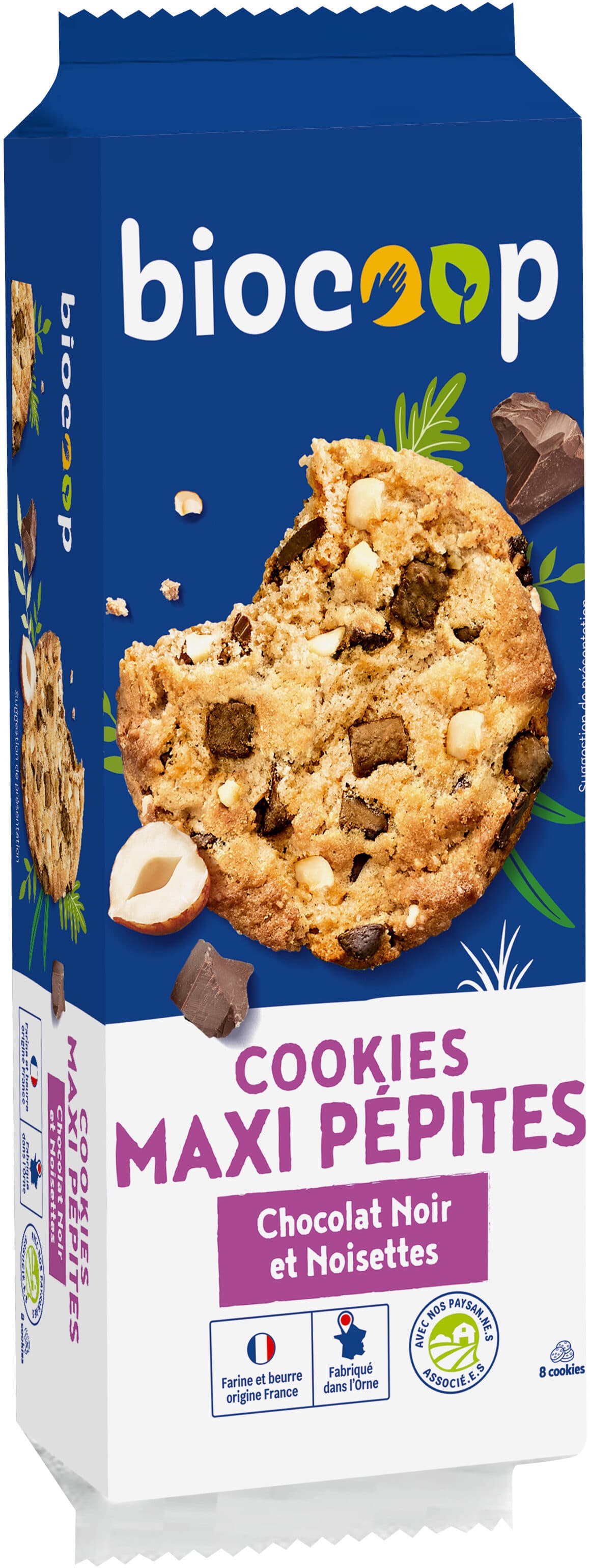 Biocoop Cookie choc noiset maxi pépites (8) packshot