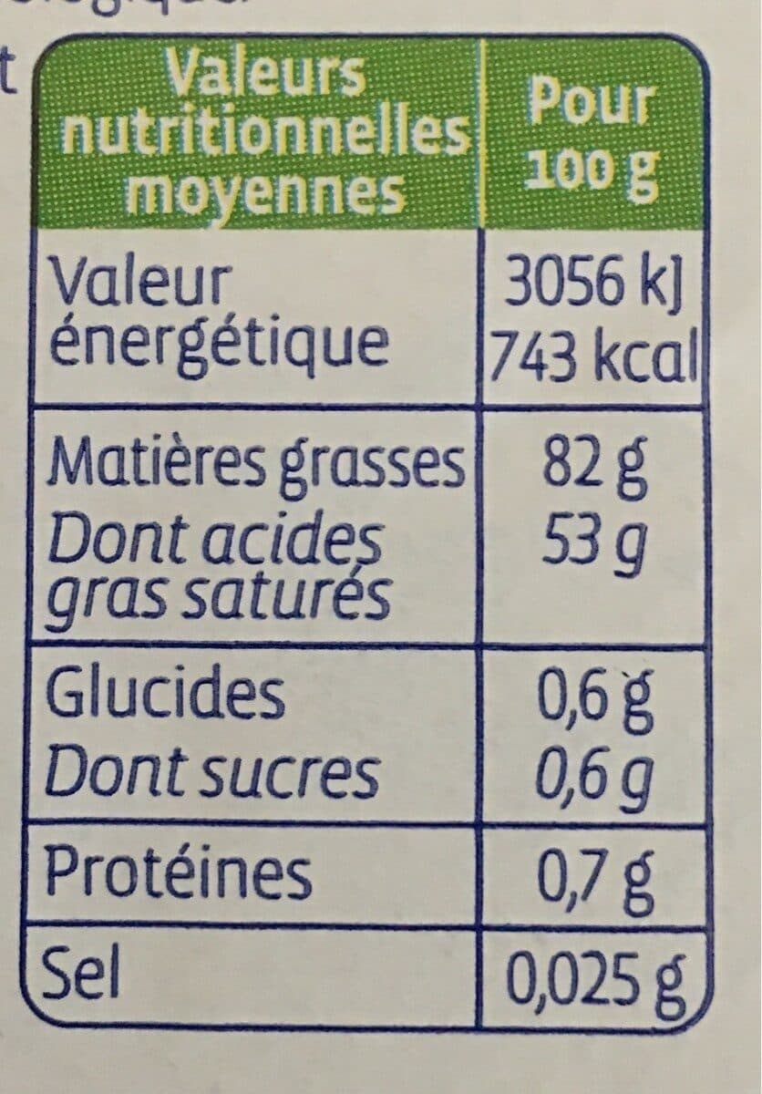 Biocoop Beurre dous de baratte packshot