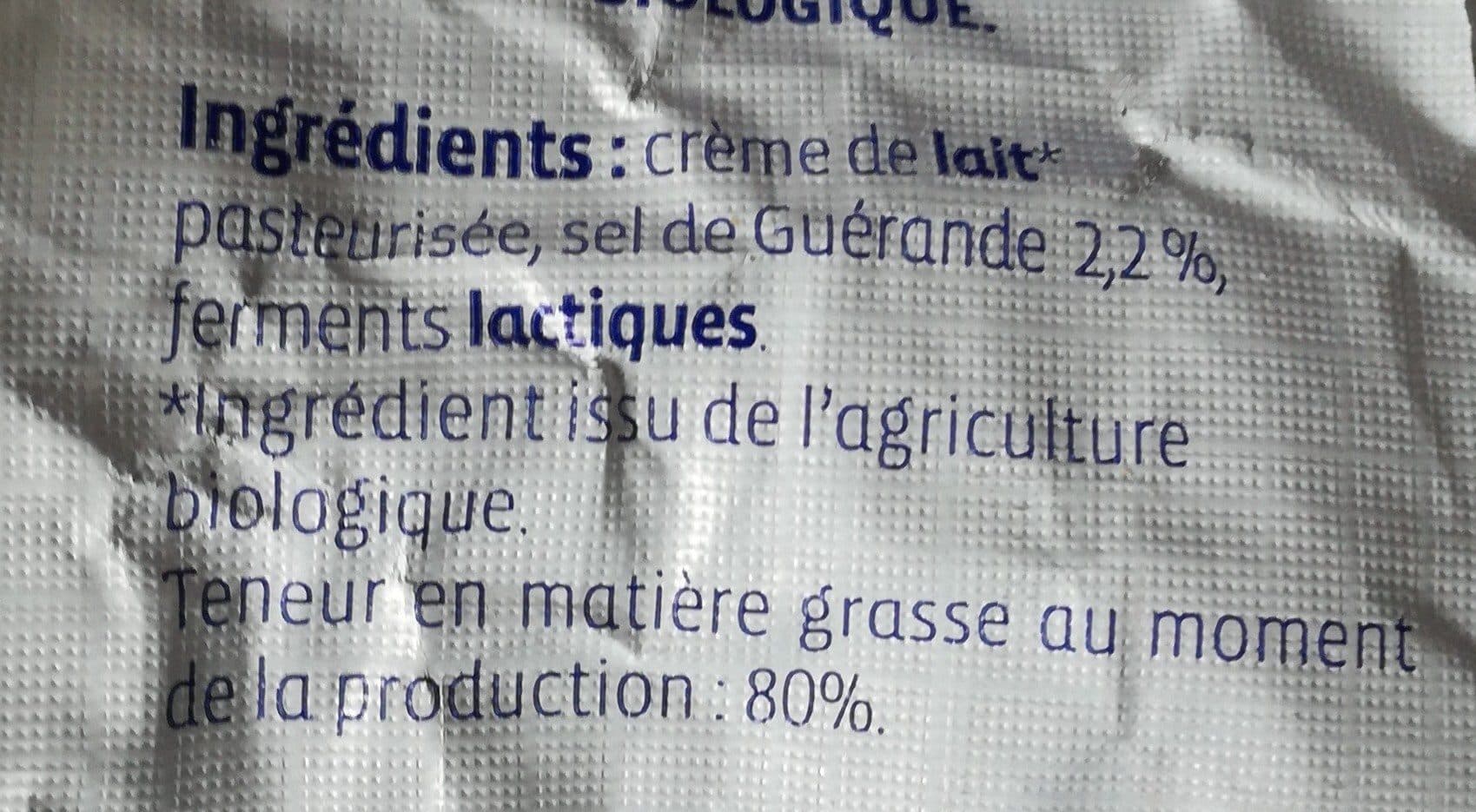 Biocoop Beurre de baratte demi-sel packshot