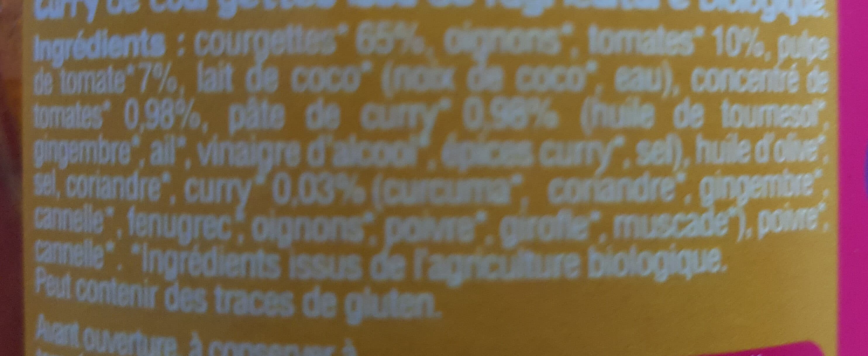 Biocoop Courgettes cuisinées curry packshot