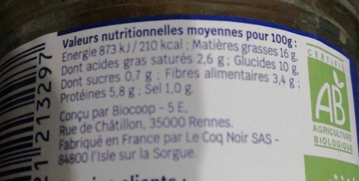 Biocoop Tartinable pois cassé noix de cajou 90g packshot