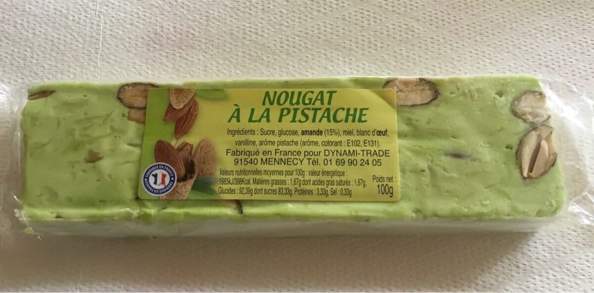 Open Food Facts Nougat a la pistache packshot