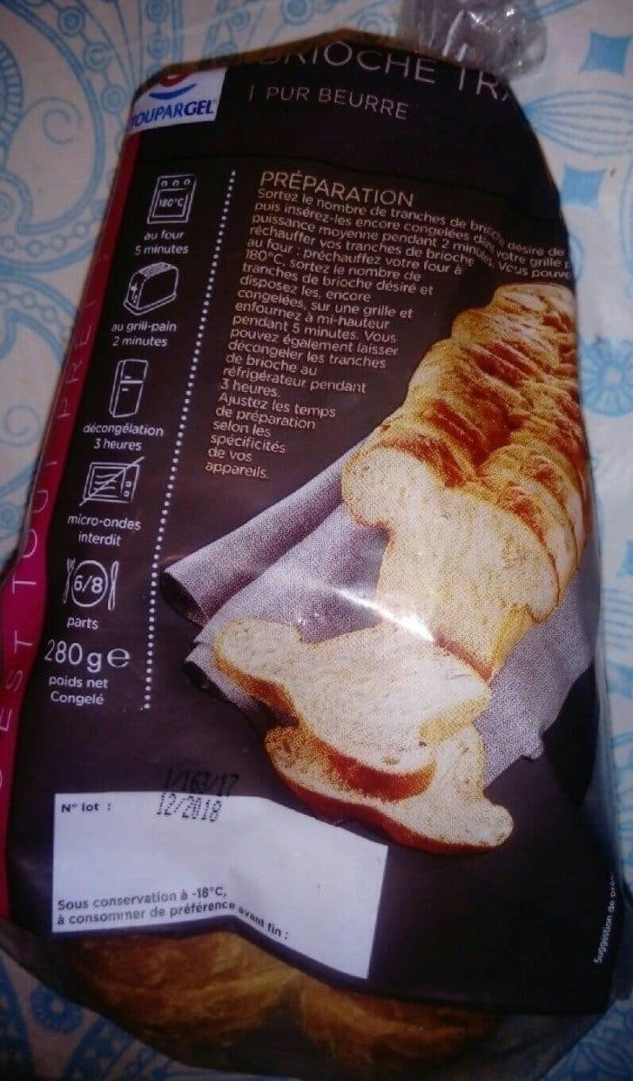 Toupargel Brioche tranchée packshot