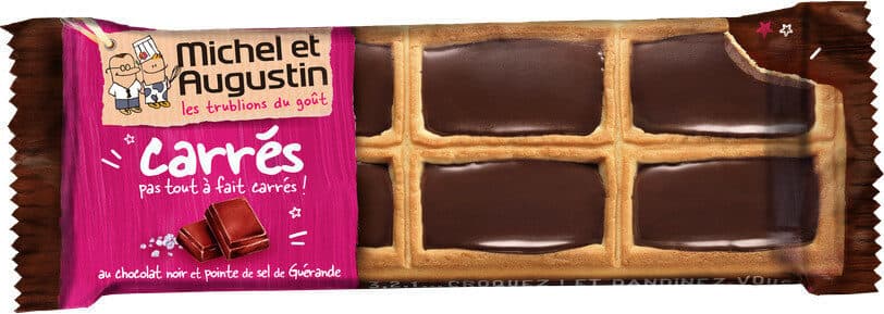 Michel et Augustin Carrés au beurre, pointe de sel et choco noir packshot