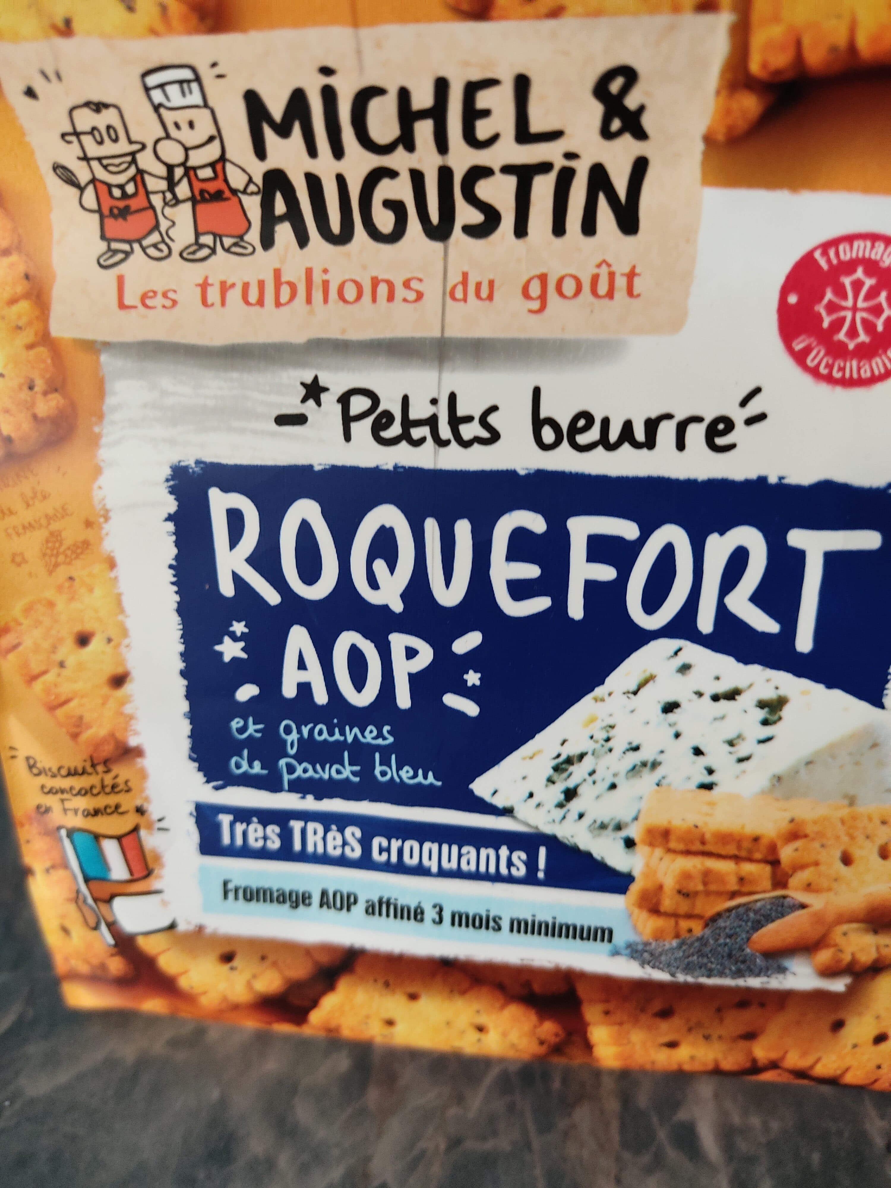 Michel et Augustin Petit beurre apéritif au Roquefort et graines de pavot bleu packshot