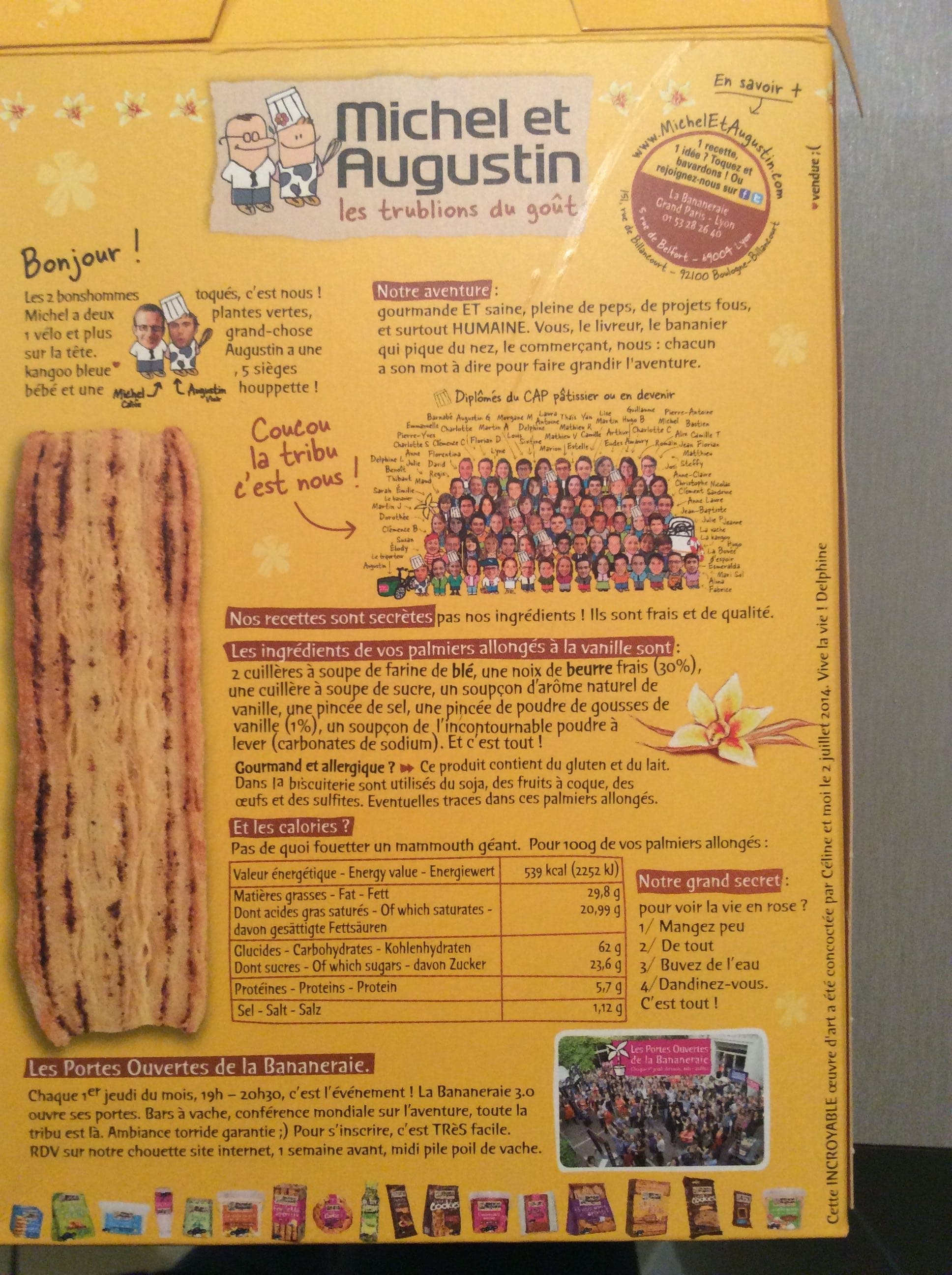Michel et Augustin Palmiers Allongés à la Vanille packshot