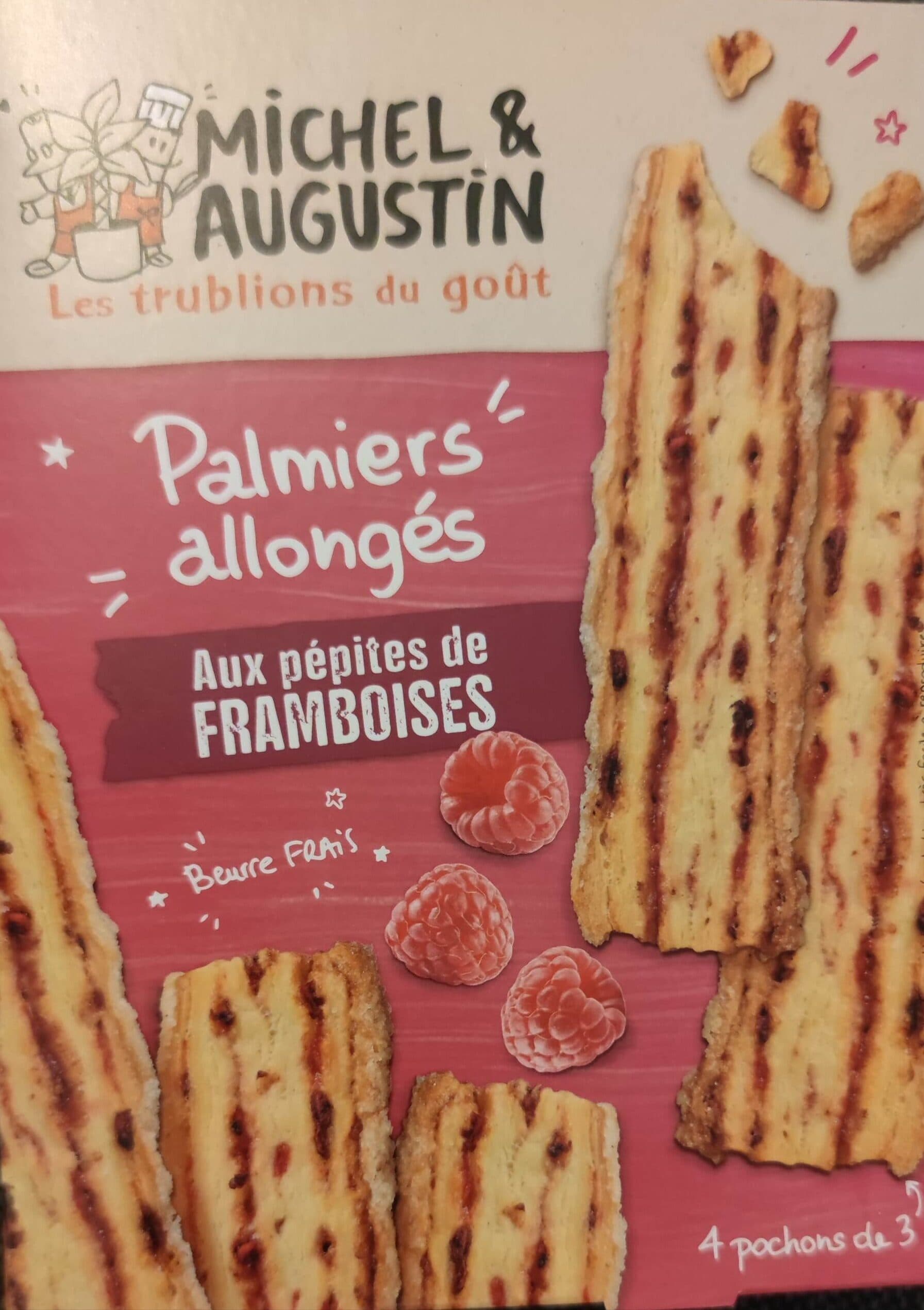 Michel et Augustin Palmiers allongés aux pépites de framboises packshot