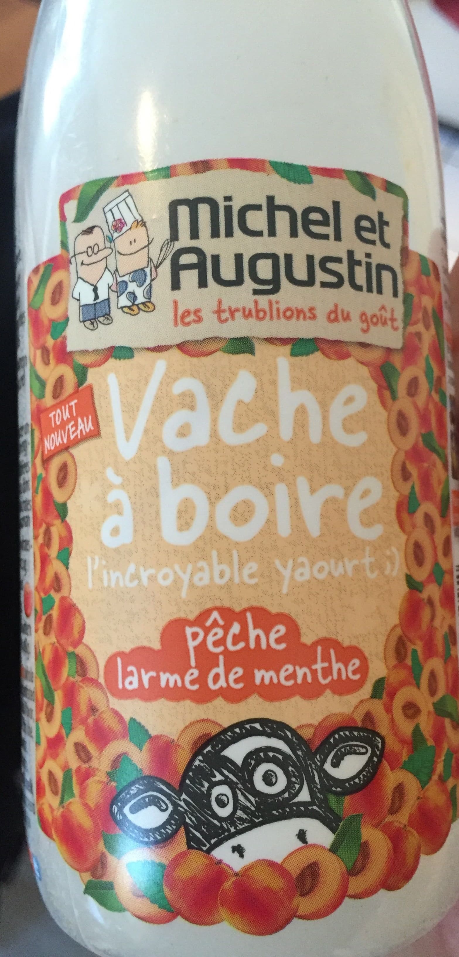 Michel et Augustin Vache à boire pêche larme de menthe packshot