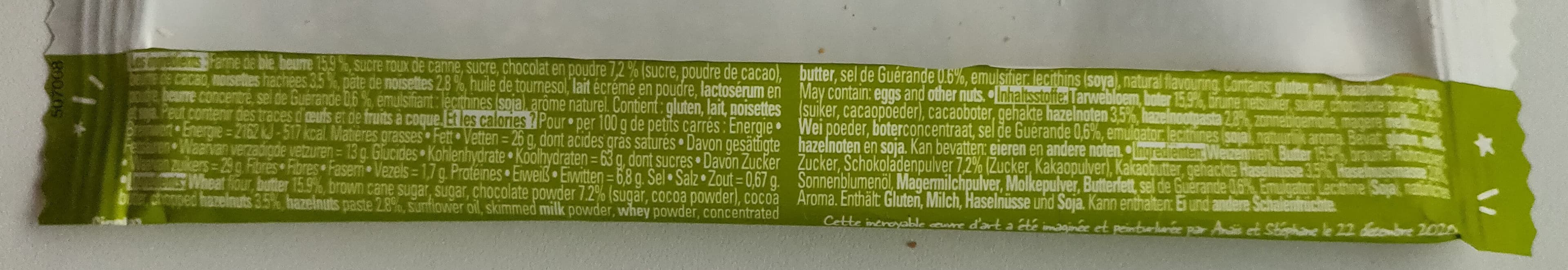 Michel et Augustin 4 petits carrés choco noisettes packshot
