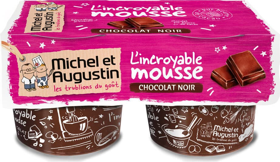 Michel et Augustin L'incroyable mousse au chocolat noir, 2x120ml packshot