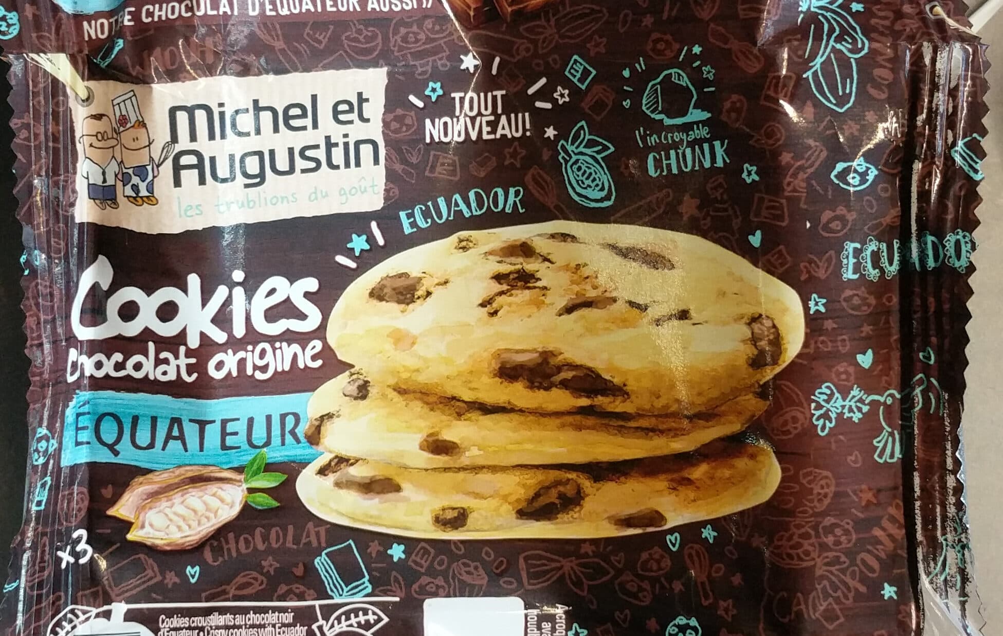 Michel et Augustin Cookies chocolat origine equateur packshot