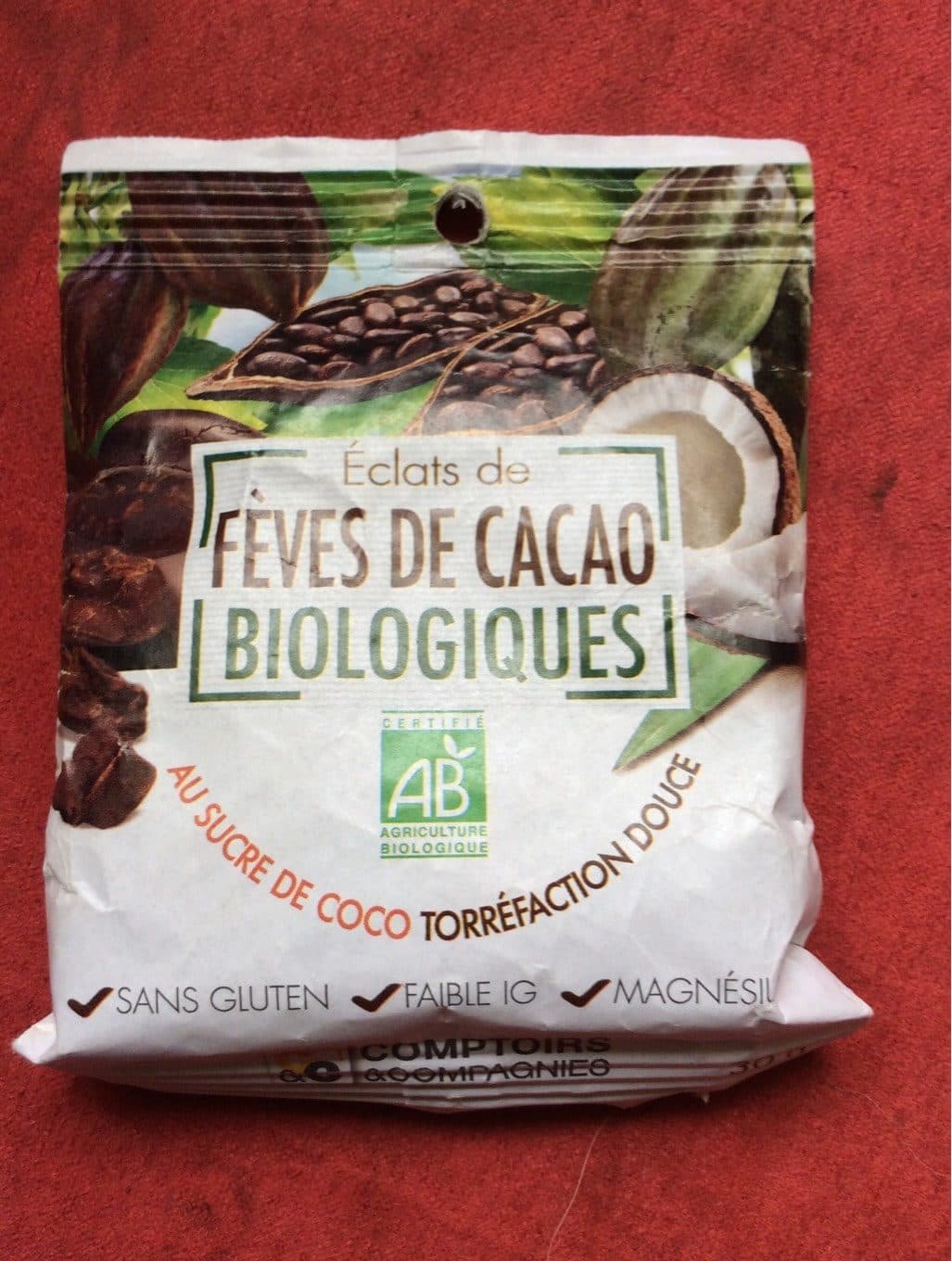 Comptoirs et compagnies Eclats De Feves De Cacao Au Sucre De Coco Bio packshot