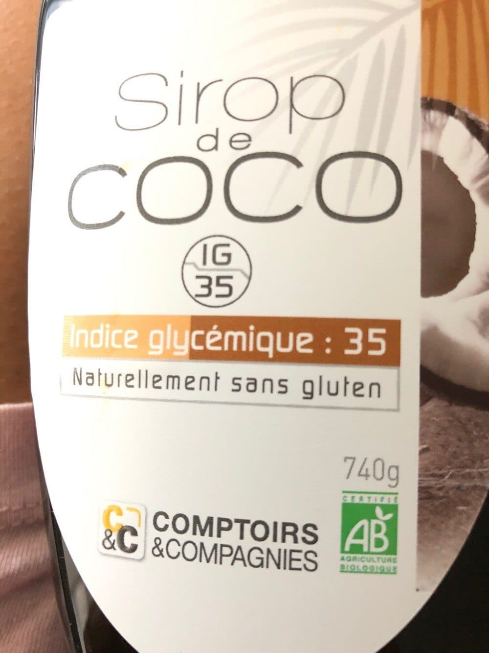 Comptoirs et compagnies Sirop De Coco Bio - 740 G - Comptoirs & Compagnies packshot