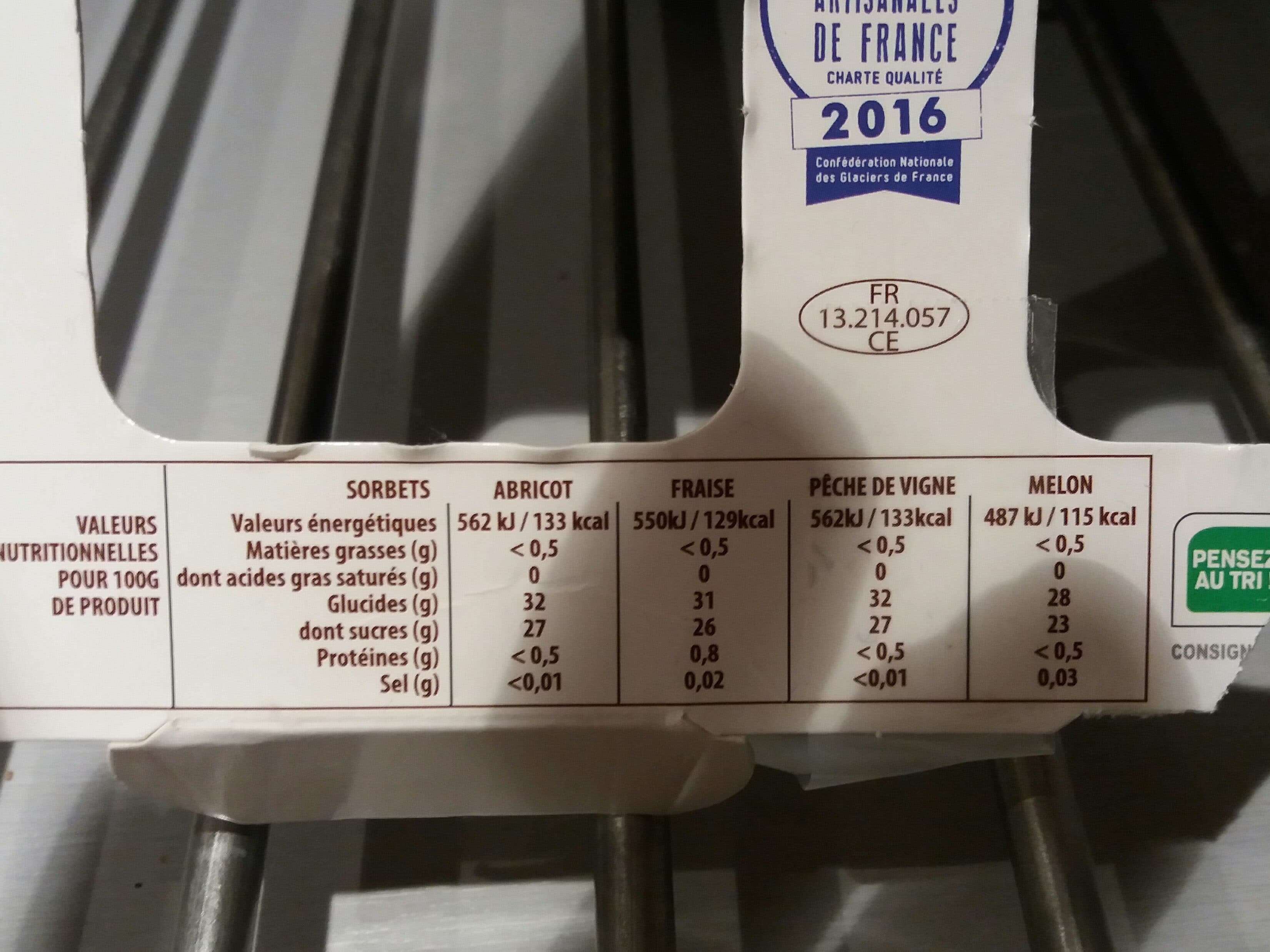 Alfagel Saveurs d'été, sorbets individuels packshot