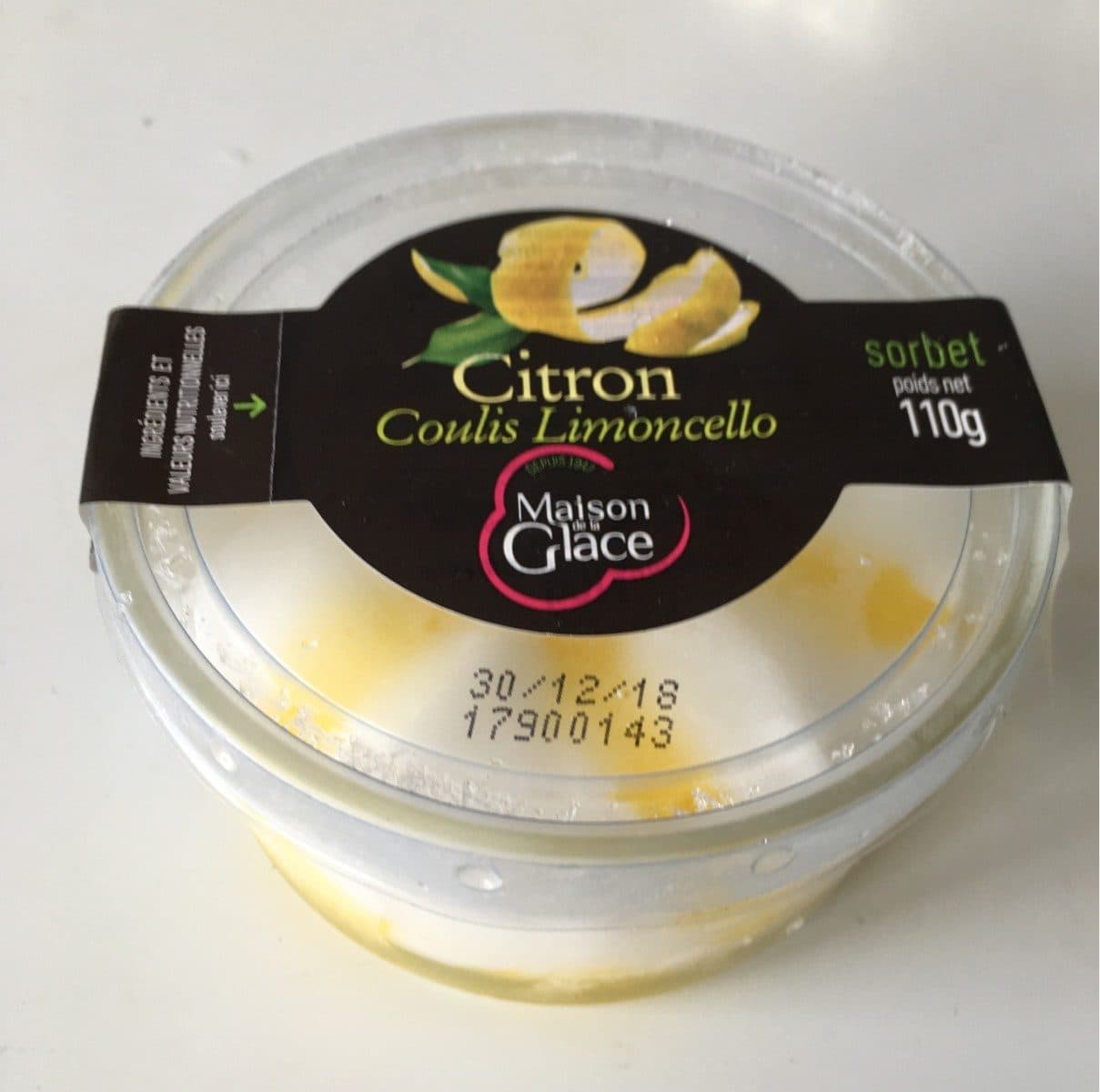 Maison de la Glace Sorbet citron coulis limocello packshot