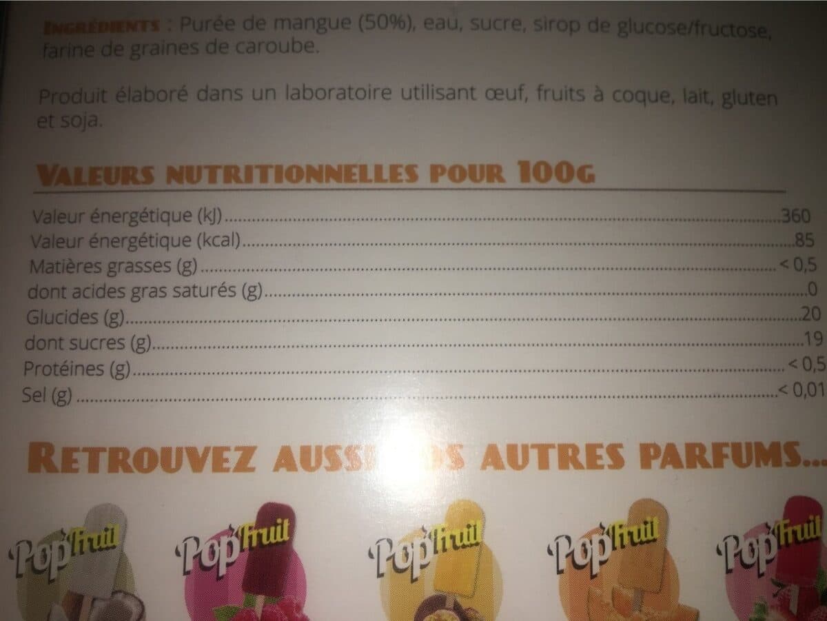 Maison de la Glace Pop'fruit mangue packshot