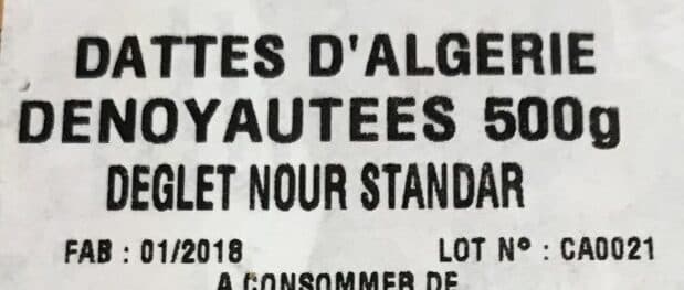 Open Food Facts Dattes d'algerie denoyaute packshot