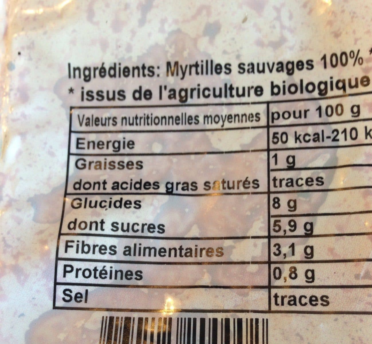 Open Food Facts Myrtille Sauvage packshot