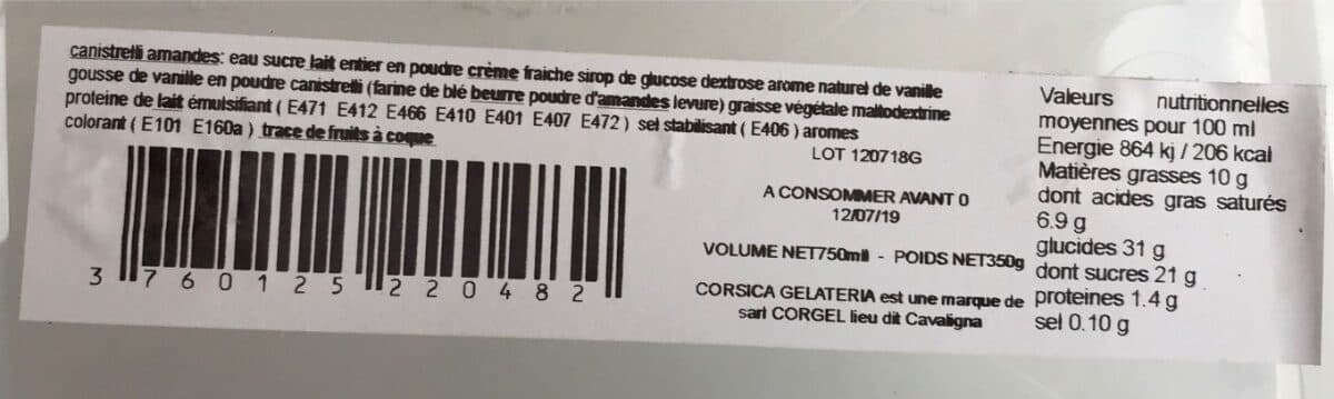 Open Food Facts Corsica gelatetia packshot