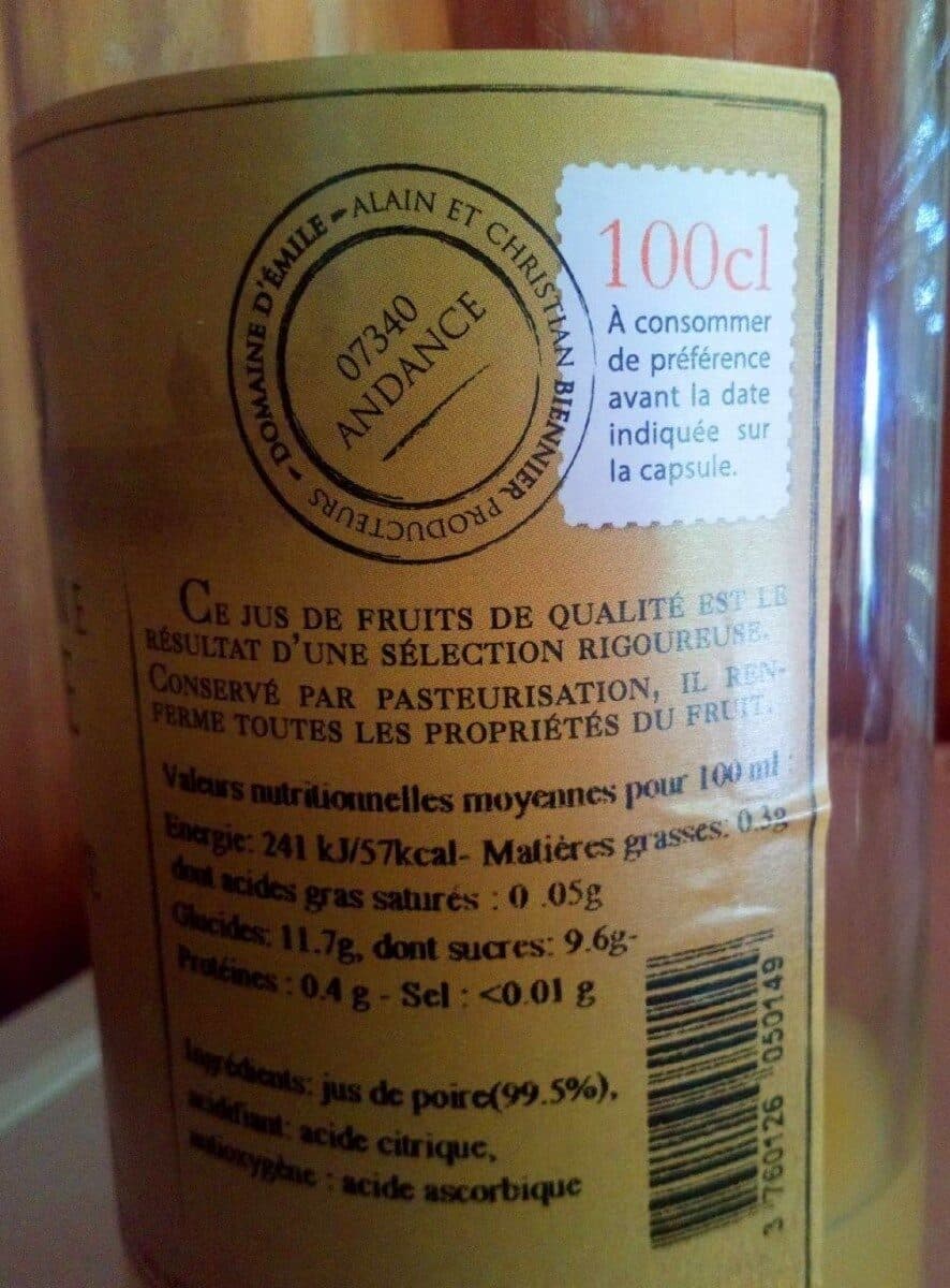 Open Food Facts Jus de Poire packshot