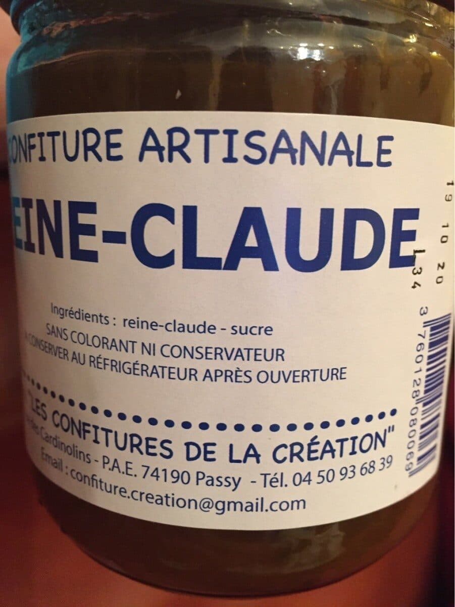 Les confitures de la création Confiture reine-Claude packshot