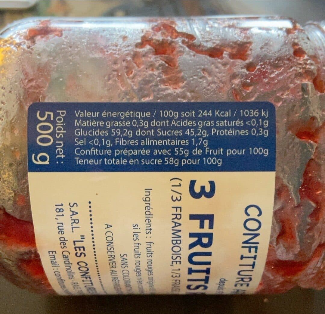 Les Confitures de la création Confiture artisanale 3 Fruits Rouges packshot