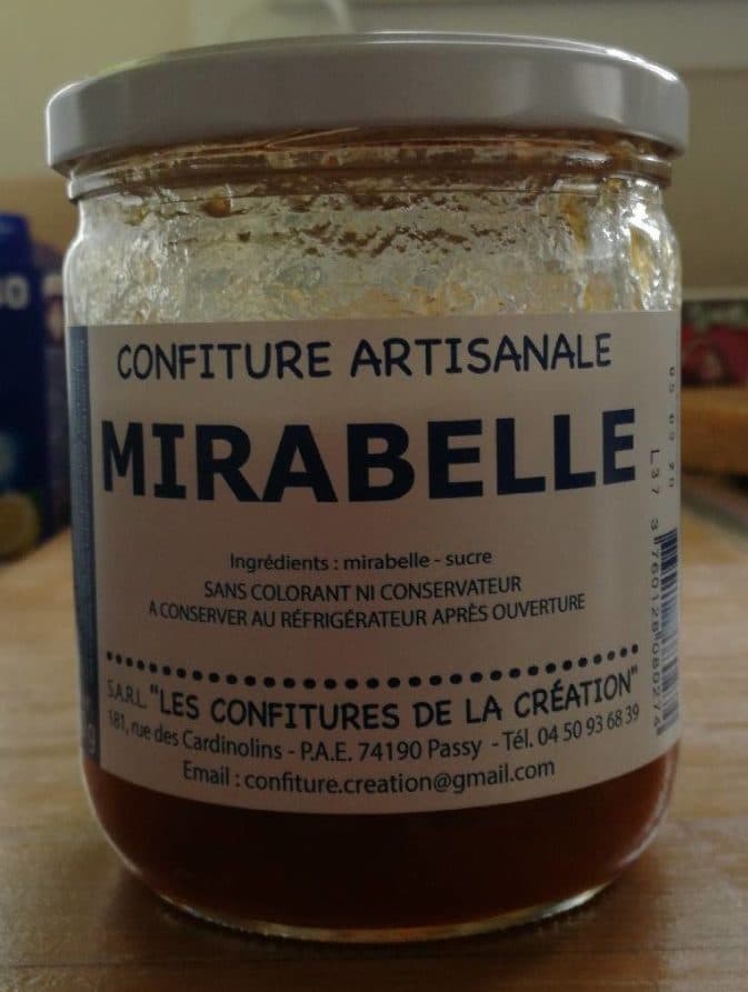 Les Confitures de la Création Confiture artisanale de mirabelles packshot
