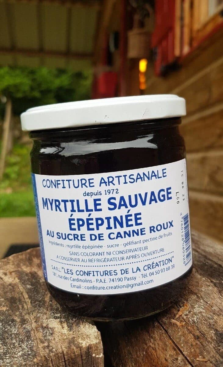 Les confitures de la creation Confiture Myrtille Sauvage épépinée packshot